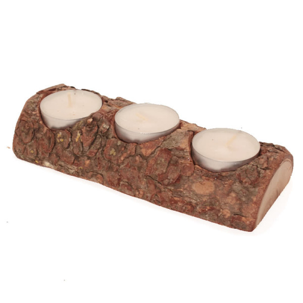 Porta lumini candele legno massello bio